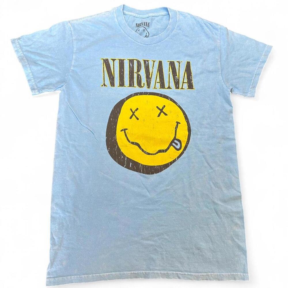 Nirvana Bleached Smiley Face T-Shirt Size Small